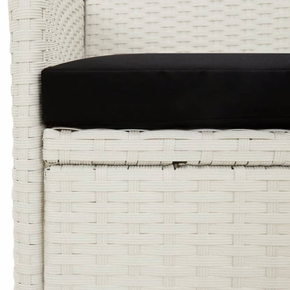 vidaXL Chaises de jardin avec coussins 4 pcs Résine tressée Blanc