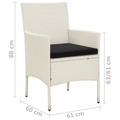 vidaXL Chaises de jardin avec coussins 4 pcs Résine tressée Blanc