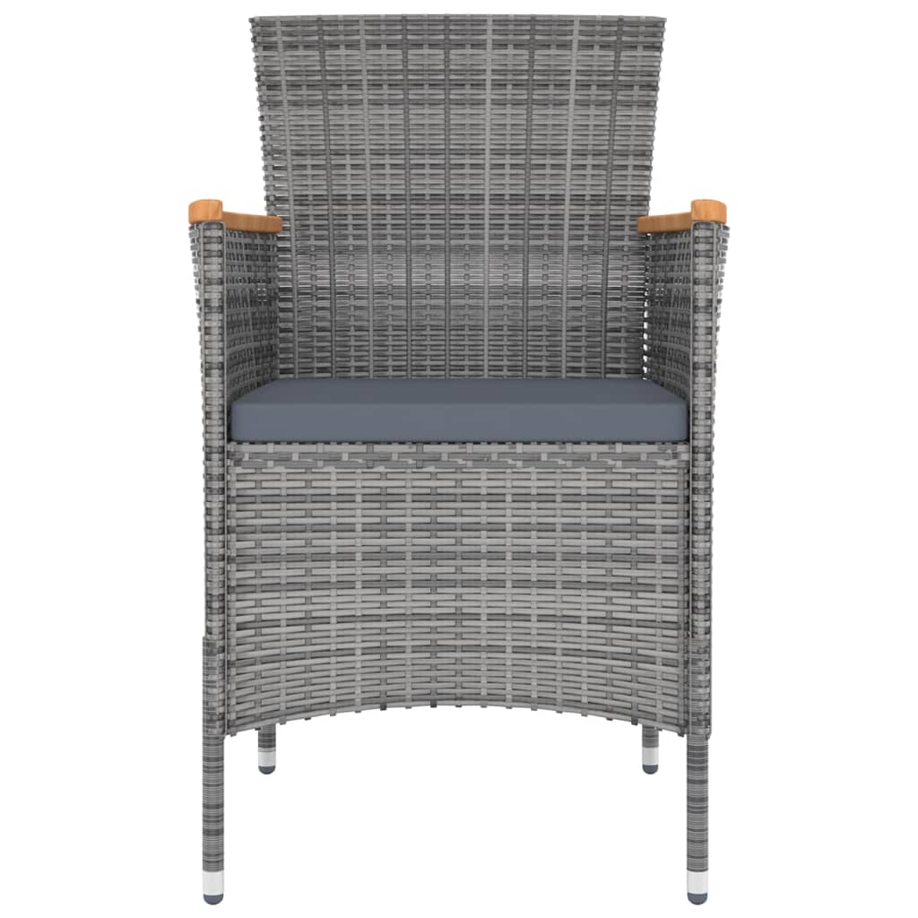 vidaXL Garten-Essstühle 4 Stk. Poly Rattan Grau