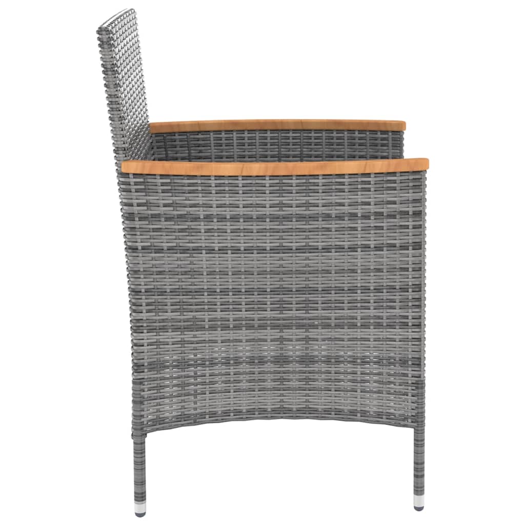 vidaXL Garten-Essstühle 4 Stk. Poly Rattan Grau