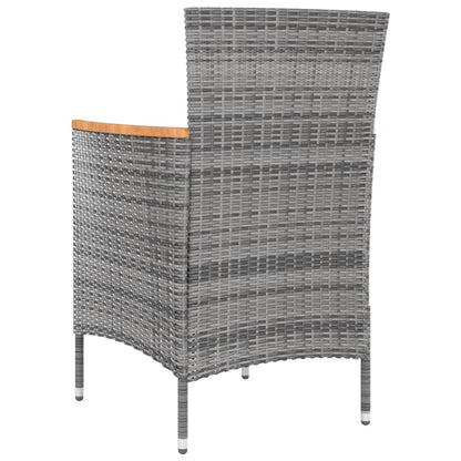 vidaXL Garten-Essstühle 4 Stk. Poly Rattan Grau