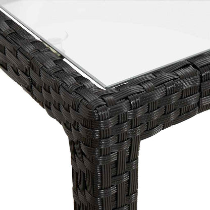 vidaXL Gartentisch 150x90x75 cm Gehärtetes Glas Poly Rattan Schwarz
