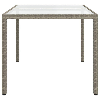 vidaXL Gartentisch 150x90x75 cm Hartglas und Poly Rattan Grau