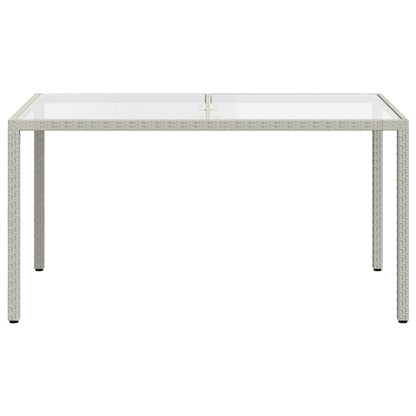 vidaXL Gartentisch 150x90x75 cm Gehärtetes Glas Poly Rattan Weiß