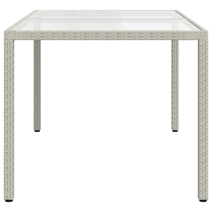 vidaXL Gartentisch 150x90x75 cm Gehärtetes Glas Poly Rattan Weiß