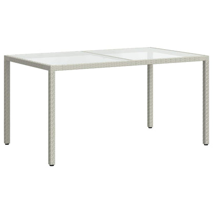 vidaXL Gartentisch 150x90x75 cm Gehärtetes Glas Poly Rattan Weiß