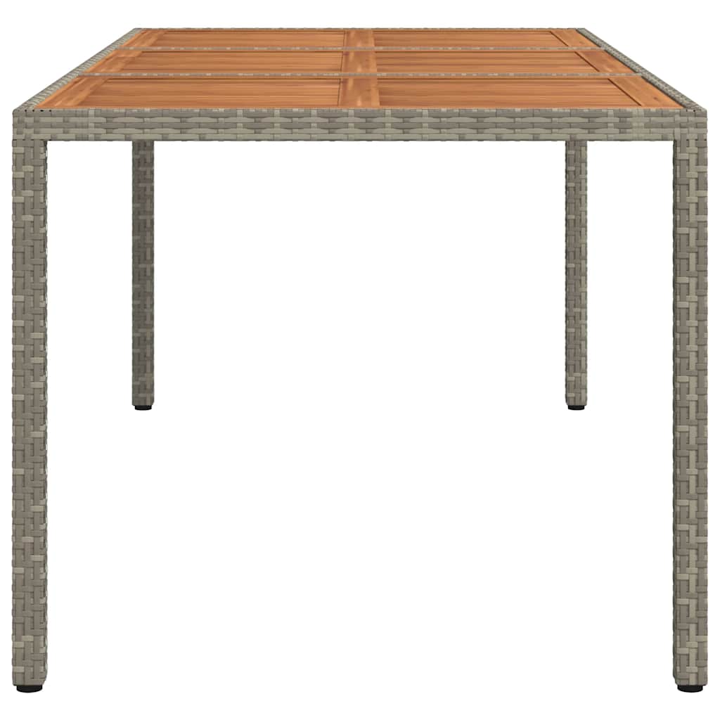 vidaXL Gartentisch 190x90x75 cm Poly Rattan und Akazienholz Grau