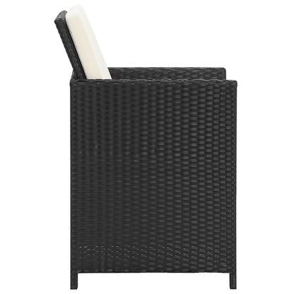 vidaXL Chaises de jardin 4 pcs Résine tressée Noir
