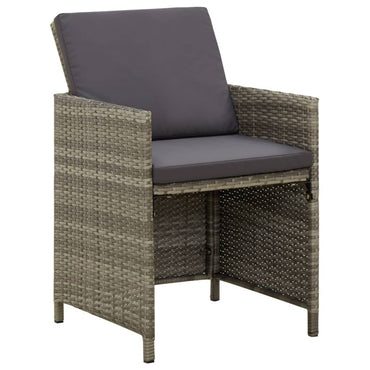 vidaXL Gartenstühle mit Kissen 4 Stk. Poly Rattan Grau