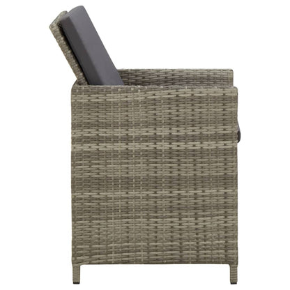 vidaXL Gartenstühle mit Kissen 4 Stk. Poly Rattan Grau