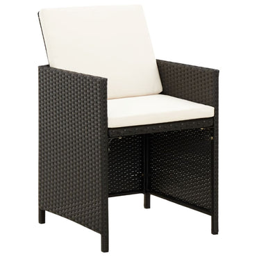 vidaXL Ensemble de 4 chaises de jardin et tabourets en résine tressée Noir