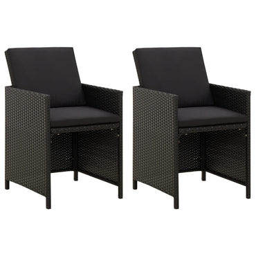 vidaXL Ensemble de 4 chaises de jardin et tabourets en résine tressée Noir