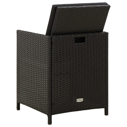 vidaXL 4-tlg. Gartenstuhl und Hocker Set Poly Rattan Schwarz