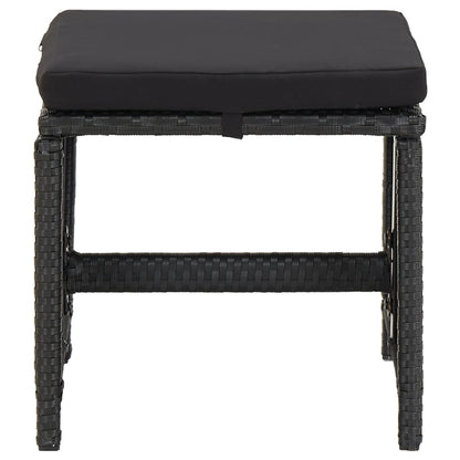 vidaXL 4-tlg. Gartenstuhl und Hocker Set Poly Rattan Schwarz
