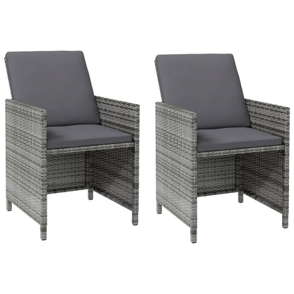 vidaXL 4-tlg. Gartenstuhl und Hocker Set Poly Rattan Grau