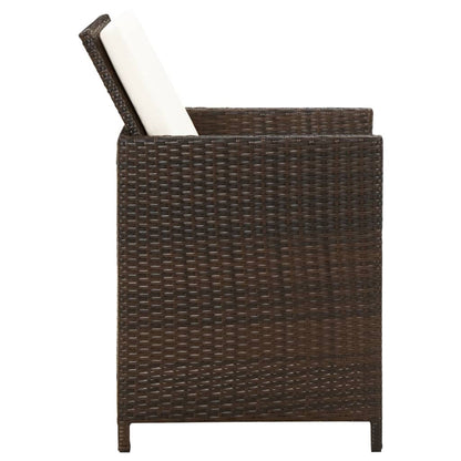 vidaXL Gartenstühle mit Kissen 4 Stk. Poly Rattan Braun