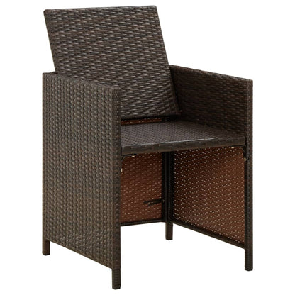 vidaXL Gartenstühle mit Kissen 4 Stk. Poly Rattan Braun