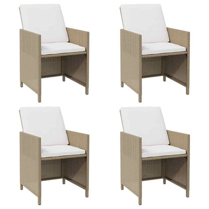 vidaXL Chaises de jardin avec coussins 4 pcs Résine tressée Beige