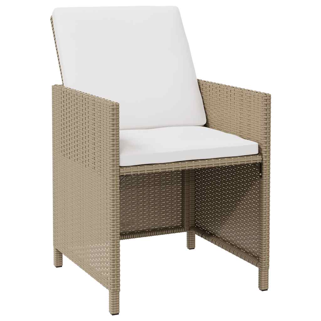 vidaXL Chaises de jardin avec coussins 4 pcs Résine tressée Beige