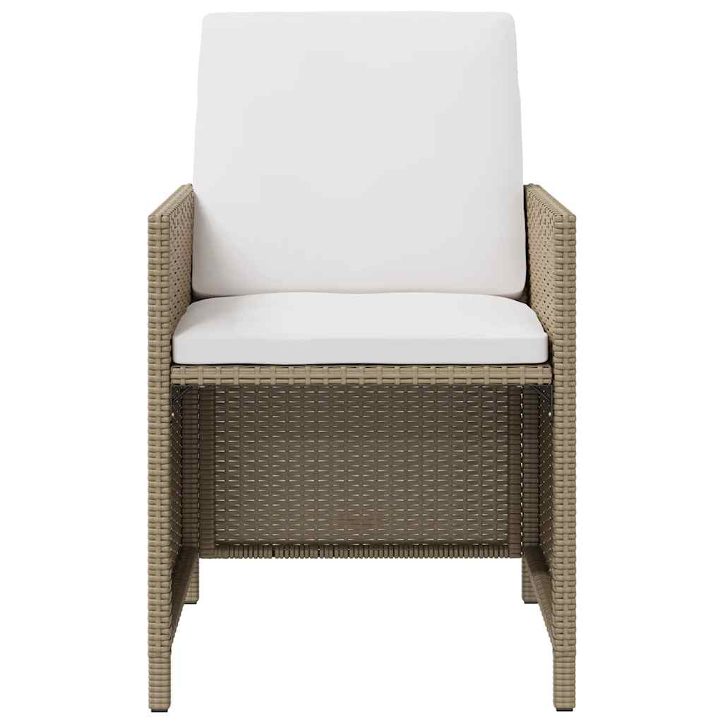 vidaXL Chaises de jardin avec coussins 4 pcs Résine tressée Beige