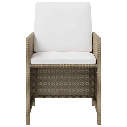 vidaXL Chaises de jardin avec coussins 4 pcs Résine tressée Beige