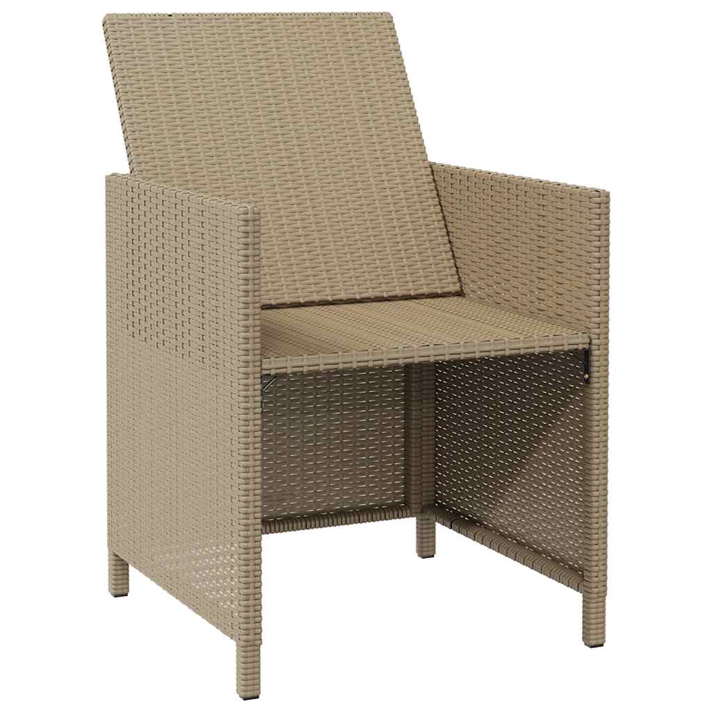 vidaXL Chaises de jardin avec coussins 4 pcs Résine tressée Beige