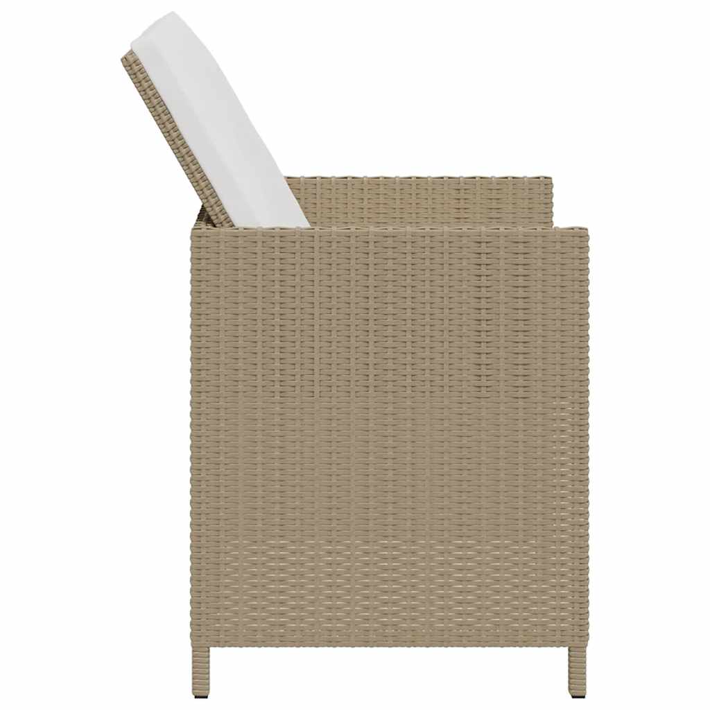 vidaXL Chaises de jardin avec coussins 4 pcs Résine tressée Beige