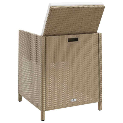 vidaXL Chaises de jardin avec coussins 4 pcs Résine tressée Beige