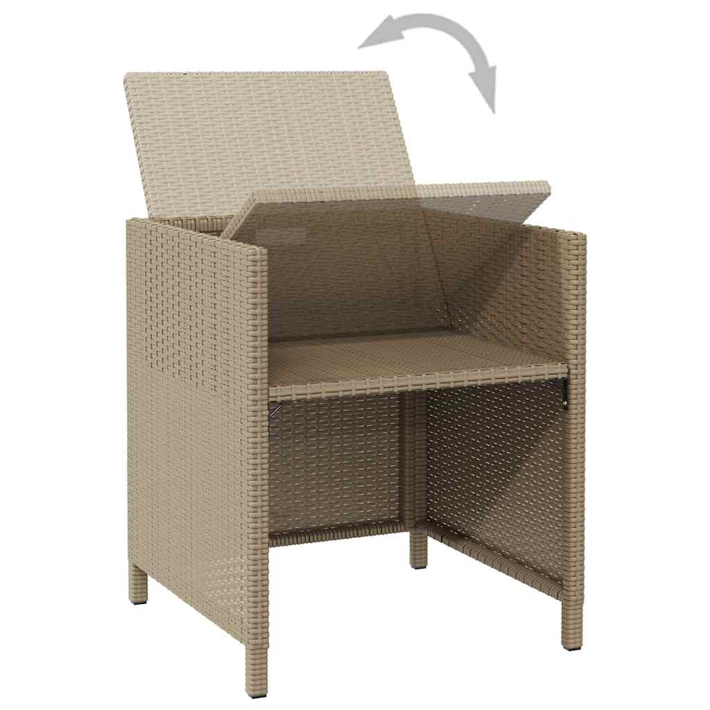 vidaXL Chaises de jardin avec coussins 4 pcs Résine tressée Beige