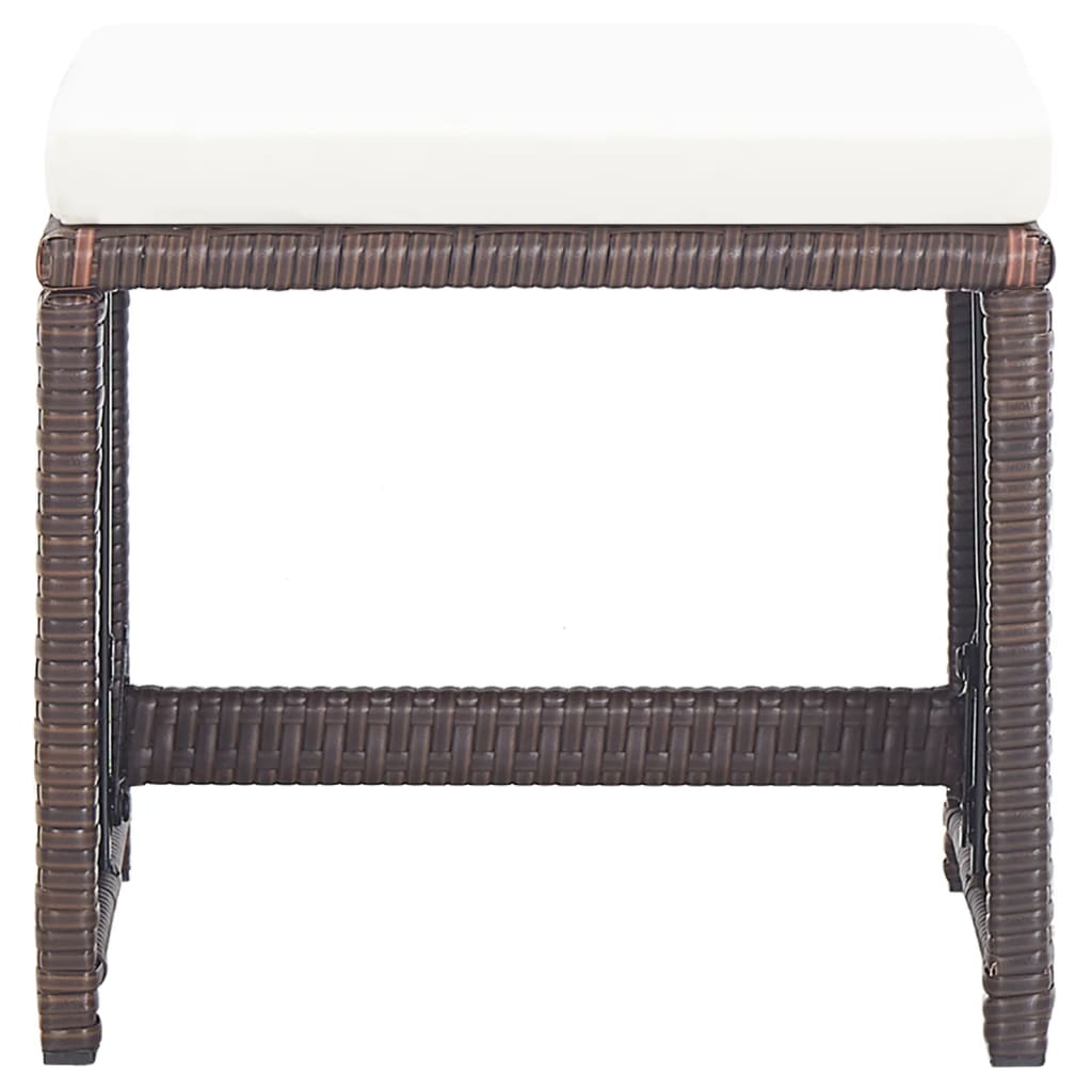 vidaXL Tabourets de jardin 4 pcs avec coussins résine tressée marron