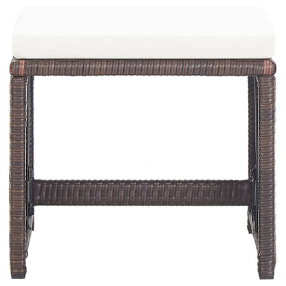 vidaXL Tabourets de jardin 4 pcs avec coussins résine tressée marron