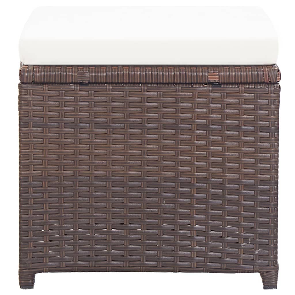 vidaXL Tabourets de jardin 4 pcs avec coussins résine tressée marron