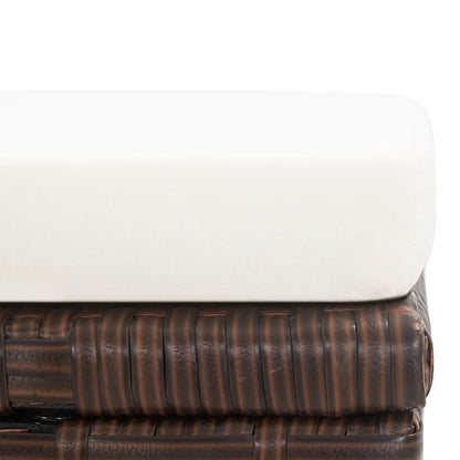 vidaXL Tabourets de jardin 4 pcs avec coussins résine tressée marron
