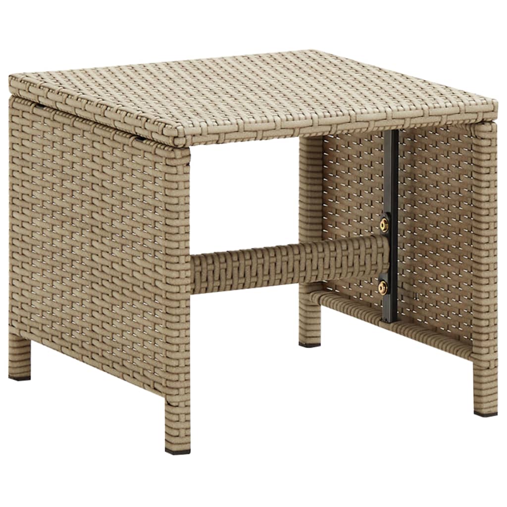 vidaXL Gartenhocker 4 Stk. mit Sitzkissen Poly Rattan Beige