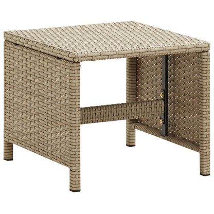 vidaXL Gartenhocker 4 Stk. mit Sitzkissen Poly Rattan Beige