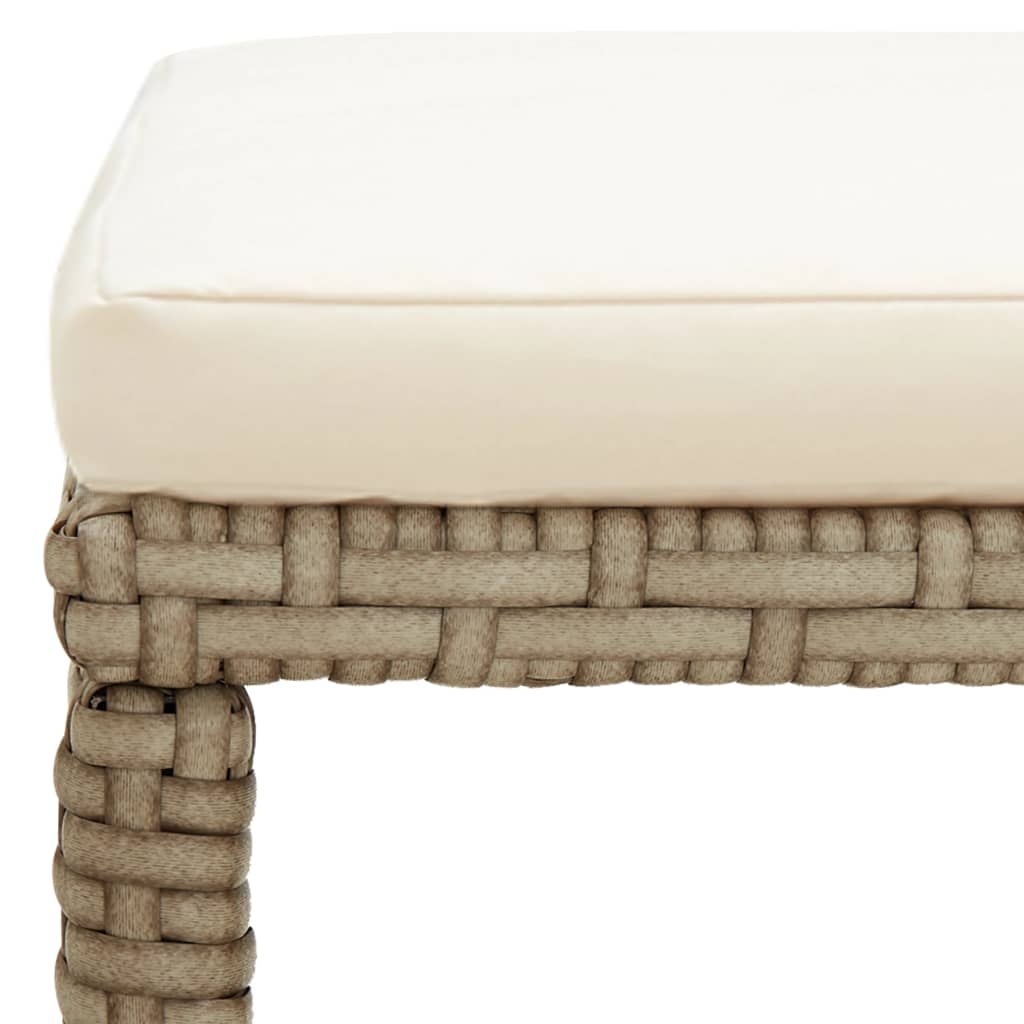 vidaXL Gartenhocker 4 Stk. mit Sitzkissen Poly Rattan Beige