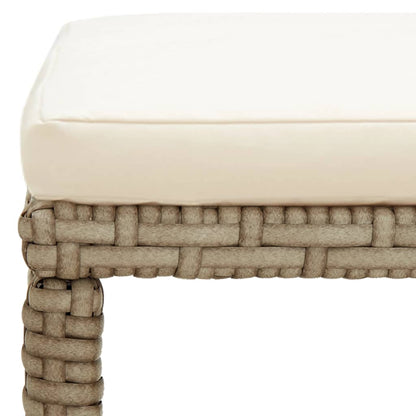 vidaXL Gartenhocker 4 Stk. mit Sitzkissen Poly Rattan Beige