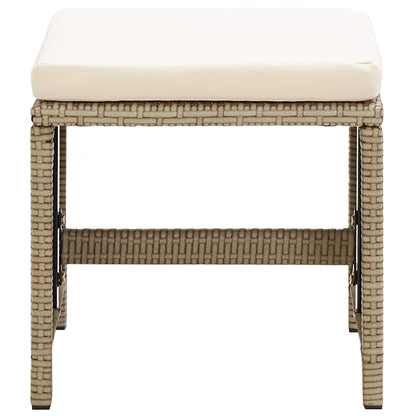vidaXL Gartenstühle mit Hocker 2 Stk. Poly Rattan Beige