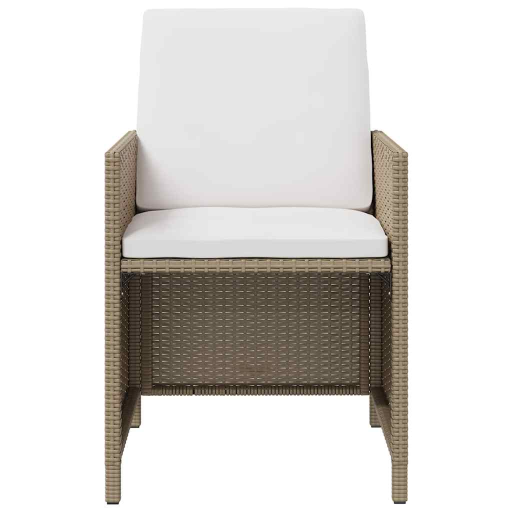 vidaXL Gartenstühle mit Hocker 2 Stk. Poly Rattan Beige