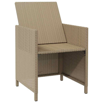 vidaXL Gartenstühle mit Hocker 2 Stk. Poly Rattan Beige