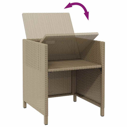 vidaXL Gartenstühle mit Hocker 2 Stk. Poly Rattan Beige