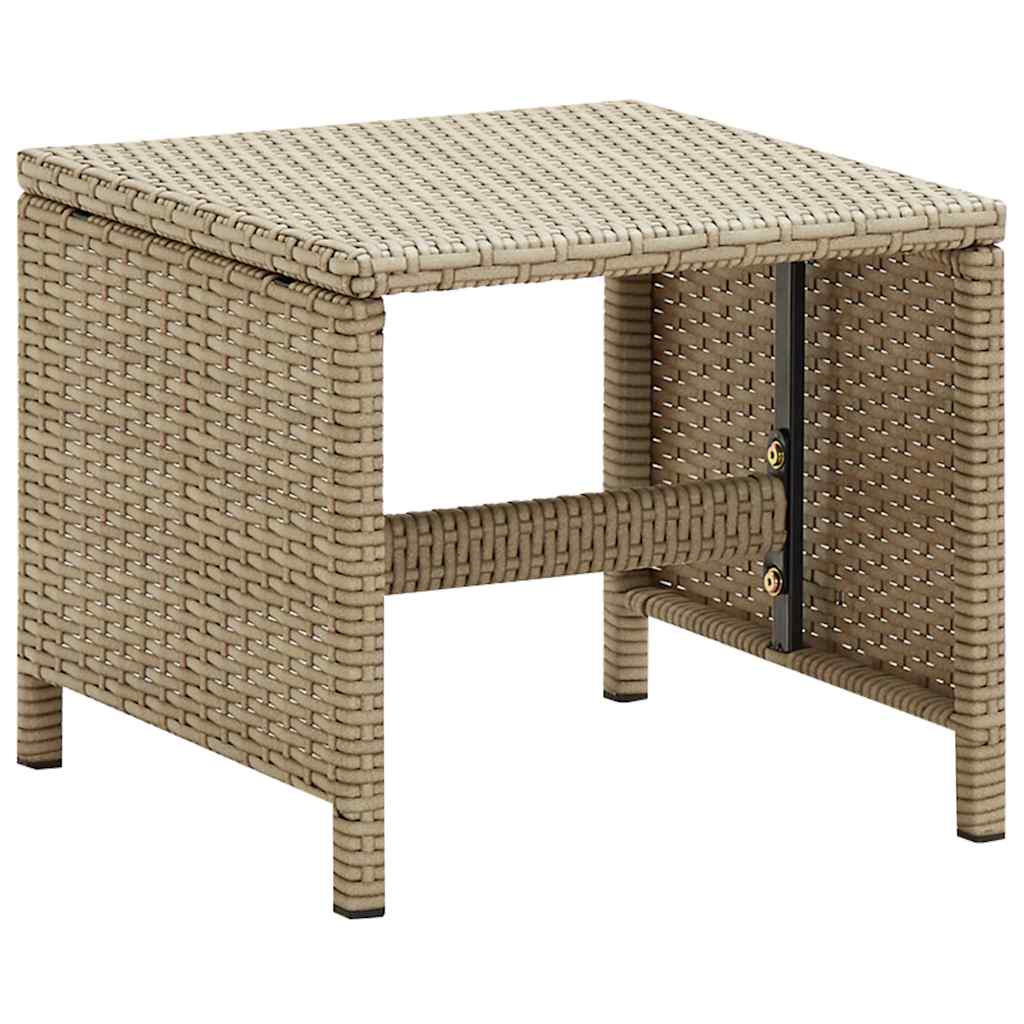 vidaXL Gartenstühle mit Hocker 2 Stk. Poly Rattan Beige
