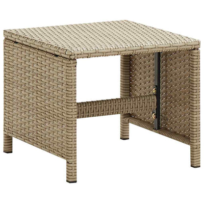 vidaXL Gartenstühle mit Hocker 2 Stk. Poly Rattan Beige