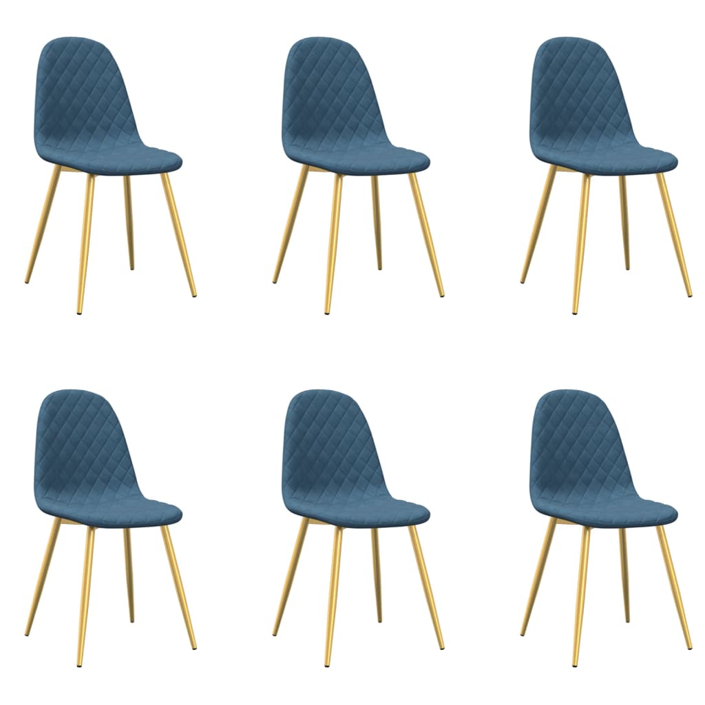 vidaXL Esszimmerstühle 6 Stk. Blau Samt