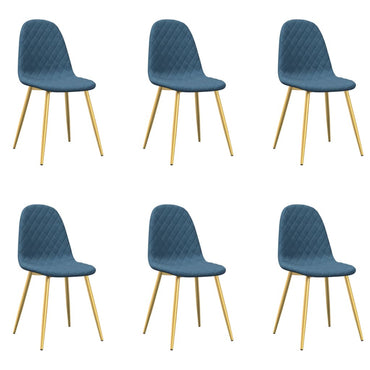 vidaXL Chaises de salle à manger 6 pcs Bleu velours