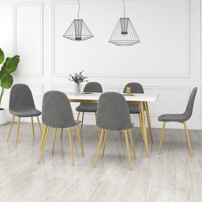 vidaXL Chaises de salle à manger 6 pcs Gris clair Velours