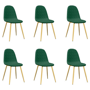 vidaXL Chaises de salle à manger 6 pcs Vert foncé Velours