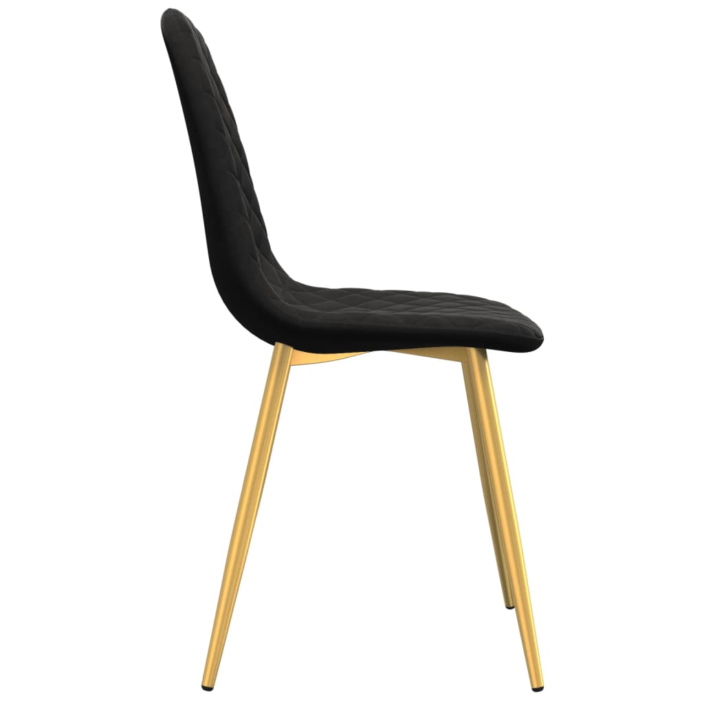 vidaXL Chaises de salle à manger 6 pcs Velours noir