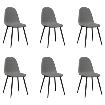 vidaXL Chaises de salle à manger 6 pcs Gris clair Velours