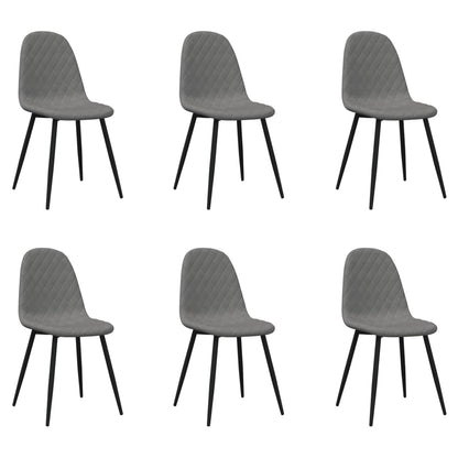 vidaXL Chaises de salle à manger 6 pcs Gris clair Velours